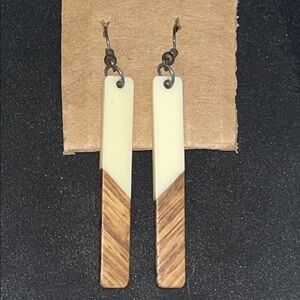 Wood & Resin Drop Earrings